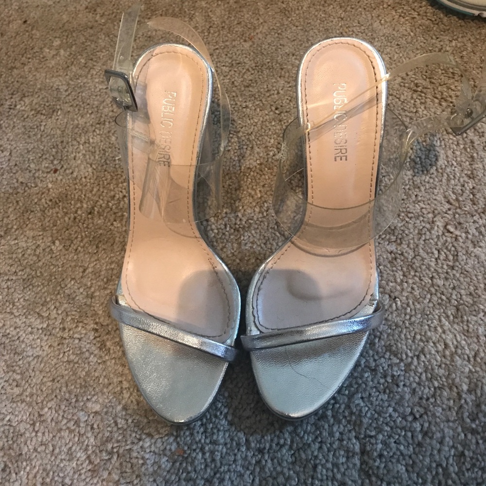 PUBLIC DESIRE CLEAR HEELS SIZE 6